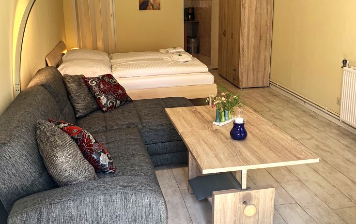Doppelbett in der Heringsdorfer Ferienwohnung