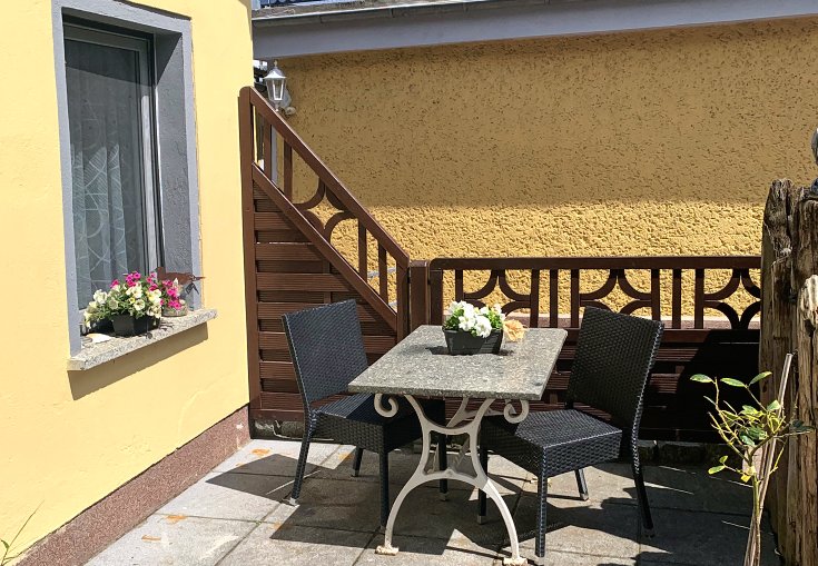 Terrasse der beiden Ferienwohnungen in Heringsdorf
