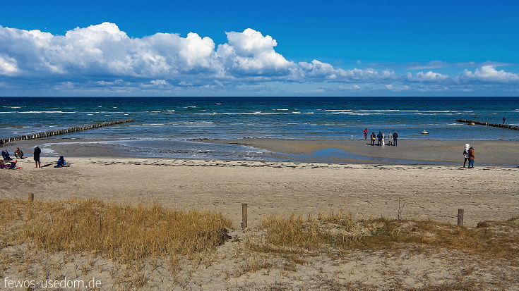 Strand an der Ostsee in Kölpinsee auf der Insel Usedom